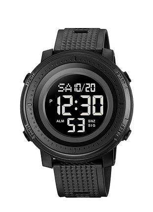 Чоловічий годинник skmei 2215bk black спортивний електронний годинник з будильником та секундоміром