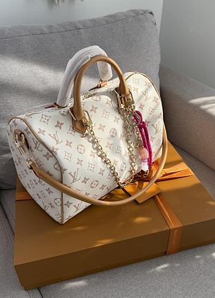 Шкіряна сумка speedy 30см в канві монограм l