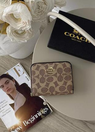 Гаманець coach mini бежевий