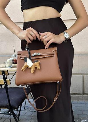 Сумка эрмес гермес хермес эрме kelly 25 brown/silver