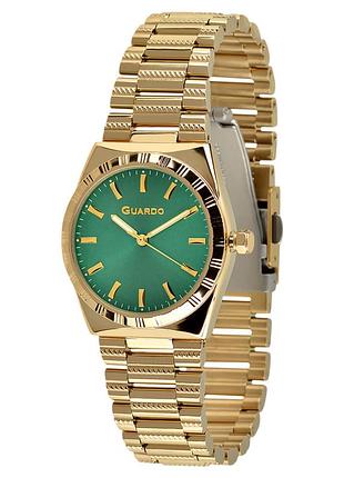 Guardo premium 012778-2 женские часы зелёный циферблат стальной браслет