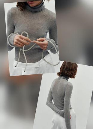 Новый базовый серый гольф водолазка zara с шерстью