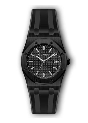 Guardo 012752-4 мужские часы черный циферблат силиконовый ремешок