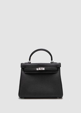 Сумка эрмес гермес хермес эрме kelly 25 black/silver