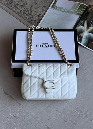 Coach tabby shoulder bag 26 pastel білий