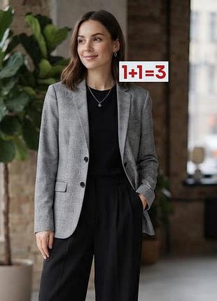 1+1=3 🎁 піджак жакет блейзер у клітинку з чоловічого плеча від h&m
