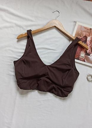 Щільний коричневий спортивний топ з чашками primark розмір л