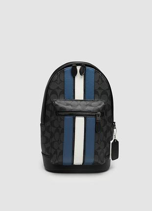 🦁 coach west pack in signature canvas with varsity stripe