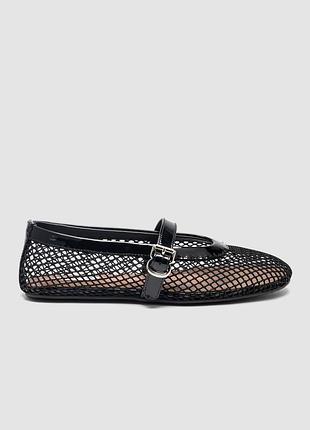 ⭐️ alaïa ballet flats in fishnet black