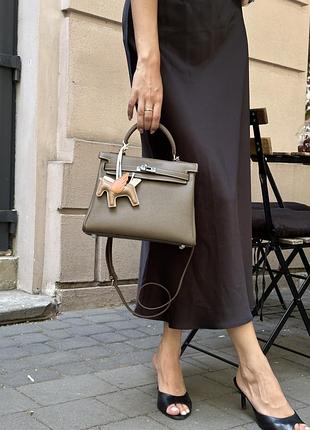 Сумка эрмес гермес хермес эрме kelly 25 grey/silver
