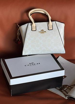 Coach andrea carryall bag mini молочний