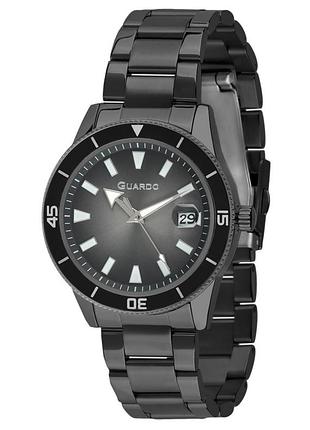 Guardo premium 012728-2 мужские часы чёрный/серый циферблат стальной браслет
