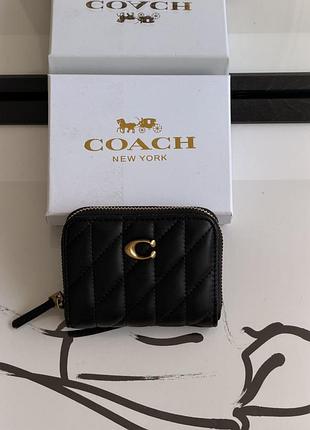 Гаманець coach mini quilted pillow essential zip чорний