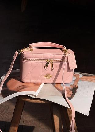 Сумка coach rainer crossbody bag 18 with quilting рожевий