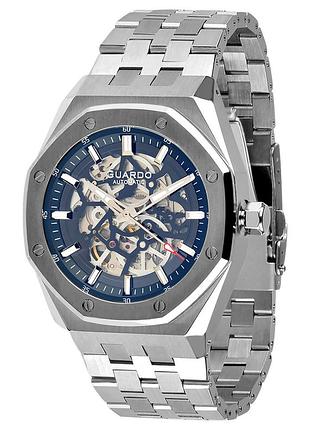 Guardo luxury sa03014-1 мужские механические часы чёрный/серый циферблат автоподзавод стальной браслет