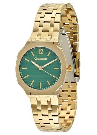 Guardo premium 012780-4 жіночий годинник зелений циферблат сталевий браслет