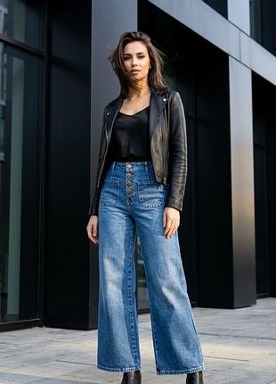 👖 стильные джинсы клеш zara с высокой посадкой и пуговицами | xs–s (eur 34) 🔥