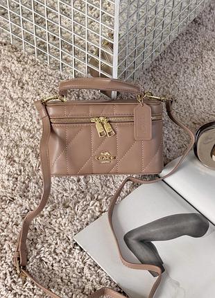 Сумка coach rainer crossbody bag 18 with quilting бежевый