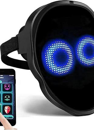 Світлодіодна маска з bluetooth shining app mask sl016 програмовна led-маска для маскараду