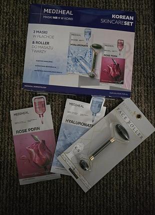 Жіночий подарунковий набір mediheal korean skincare set для догляду за обличчям маски масажер
