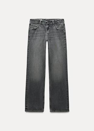 Джинси zara жіночі: сірі wide leg з низькою посадкою та світло-блакитні straight із середньою посадкою
