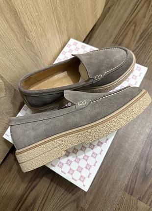 Лофери жіночі marcella shoes сірі замшеві