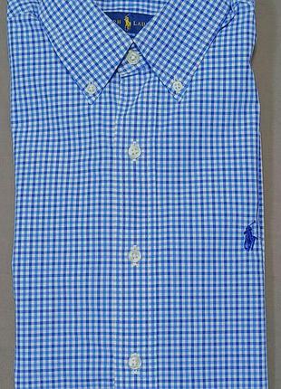 Воротник 38 см ralph lauren size s в клетку рубашка slim fit 
100% cotton