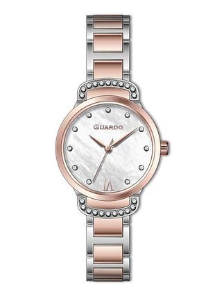 Guardo premium 012799-4 жіночий годинник білий циферблат сталевий браслет