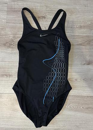 Чорний спортивний суцільний купальник nike