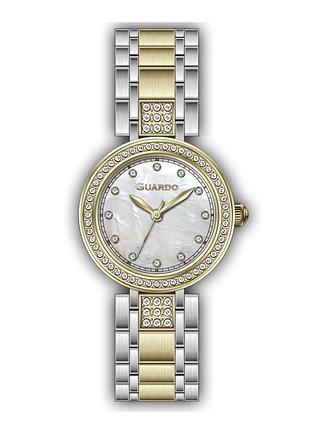 Guardo premium 012806-3 женские часы белый циферблат стальной браслет