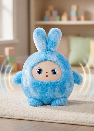 Голубая интерактивная плюшевая игрушка с ии с голосовым управлением и led глазами