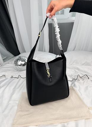 Сумка bucket bag blat leather with gold