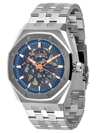 Guardo luxury sa03014-2 мужские механические часы синий/серый циферблат автоподзавод стальной браслет
