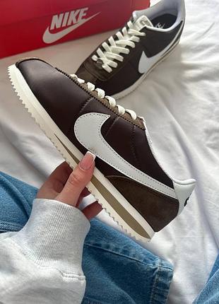 Жіночі кросівки nike cortez brown white | 37–40