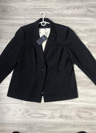 Темно синій жіночий піджак (блейзер)  marks & spencer на одному ґудзику з підкладкою.