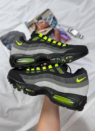 Чоловічі кросівки nike air max 95 black grey neon💚