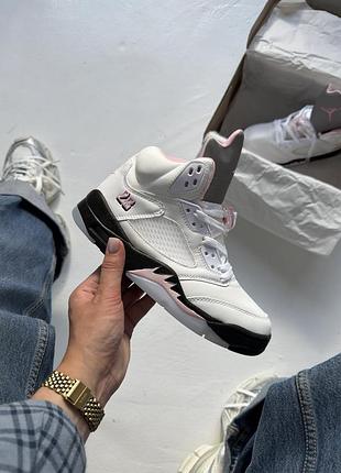 Жіночі кросівки air jordan 5 retro 35th anniversary white pink | 36–42