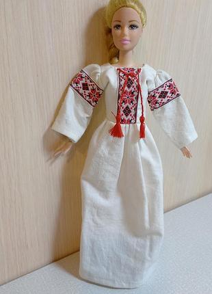 Одяг для ляльки barbie: сукня-вишиванка