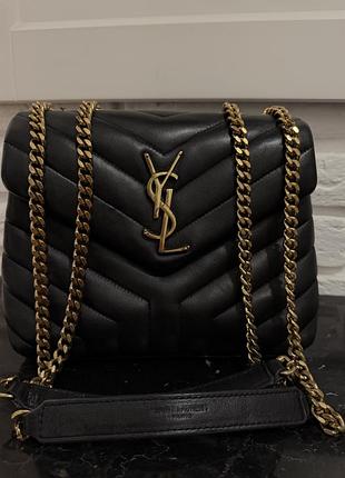 Сумка жіноча yves saint laurent чорна шкіряна 26/21