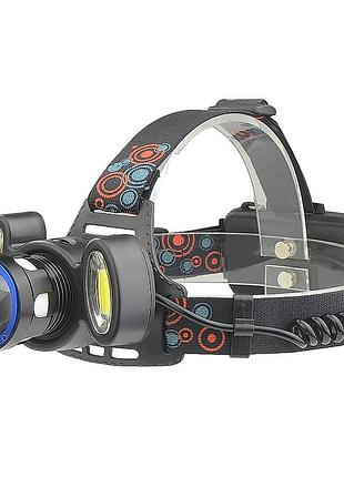 Ліхтарик налобний x-balong bl-3860-1 4 режима t6+4 led акумулятор 2*18650