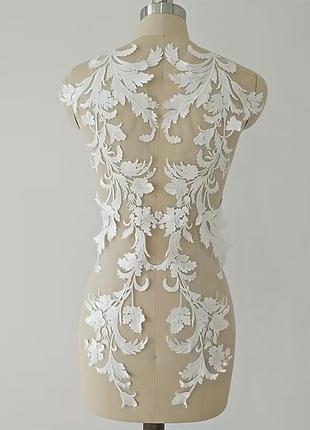 Кружевной фрагмент , цвет white, размер 68х20см, 1шт