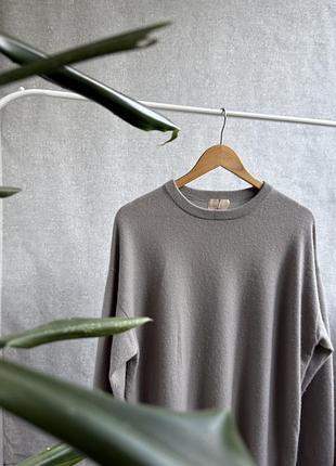 Жіночий светр h&m оверсайз кашеміровий сірий