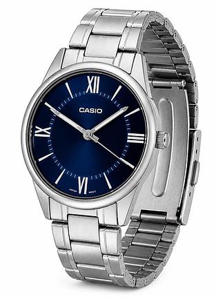 Чоловічий годинник casio mtp-v005d-2b5 сріблястий класичний кварцовий годинник для ділового та повсякденного носіння