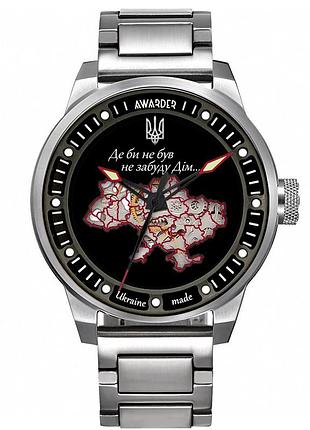 Наручные часы awarder 058 silver-black из нержавеющей стали механика с автоподзаводом для мужчин