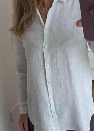 Massimo dutti льняная рубашка 100% linen s размер. оригинал