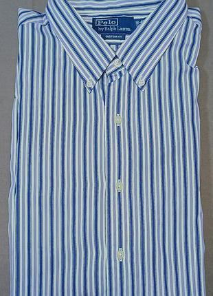 Воротник 46-47 см polo ralph lauren size 18-46 xxl в полоску рубашка  
100% cotton  custom fit