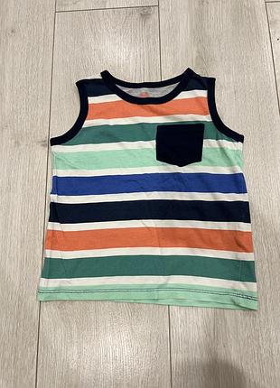 Майка для хлопчика h&m basic у смужку, бавовна, р. 98/104