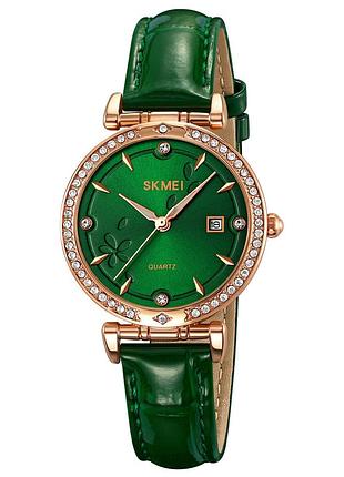 Класичний жіночий годинник skmei 2169rggn rose gold-green