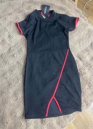 Коротка сукня жіноча prettylittlething чорна з червоним кантом s (uk 8)