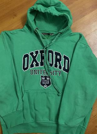 Яскраво-зелений худі oxford university від gwcc, розмір s (унісекс)